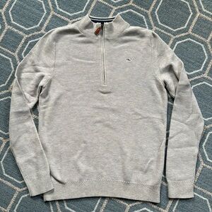 Vineyard Vines Boys quarter zip grey sweater